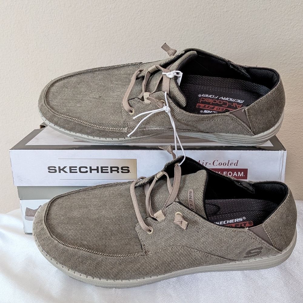 New Skechers Men's Sneakers Shoes Slip-On Brown Size 13 - Picture 2 of 4